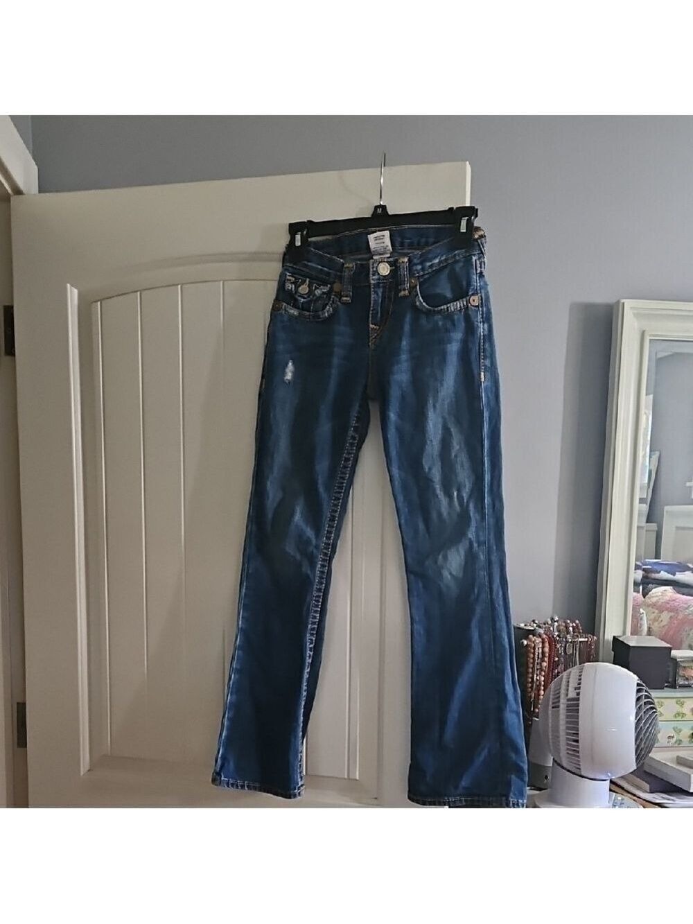 True Religion VTG Billy Big T Blue Jeans Bootcut Y2K Sz 10 Junior Size